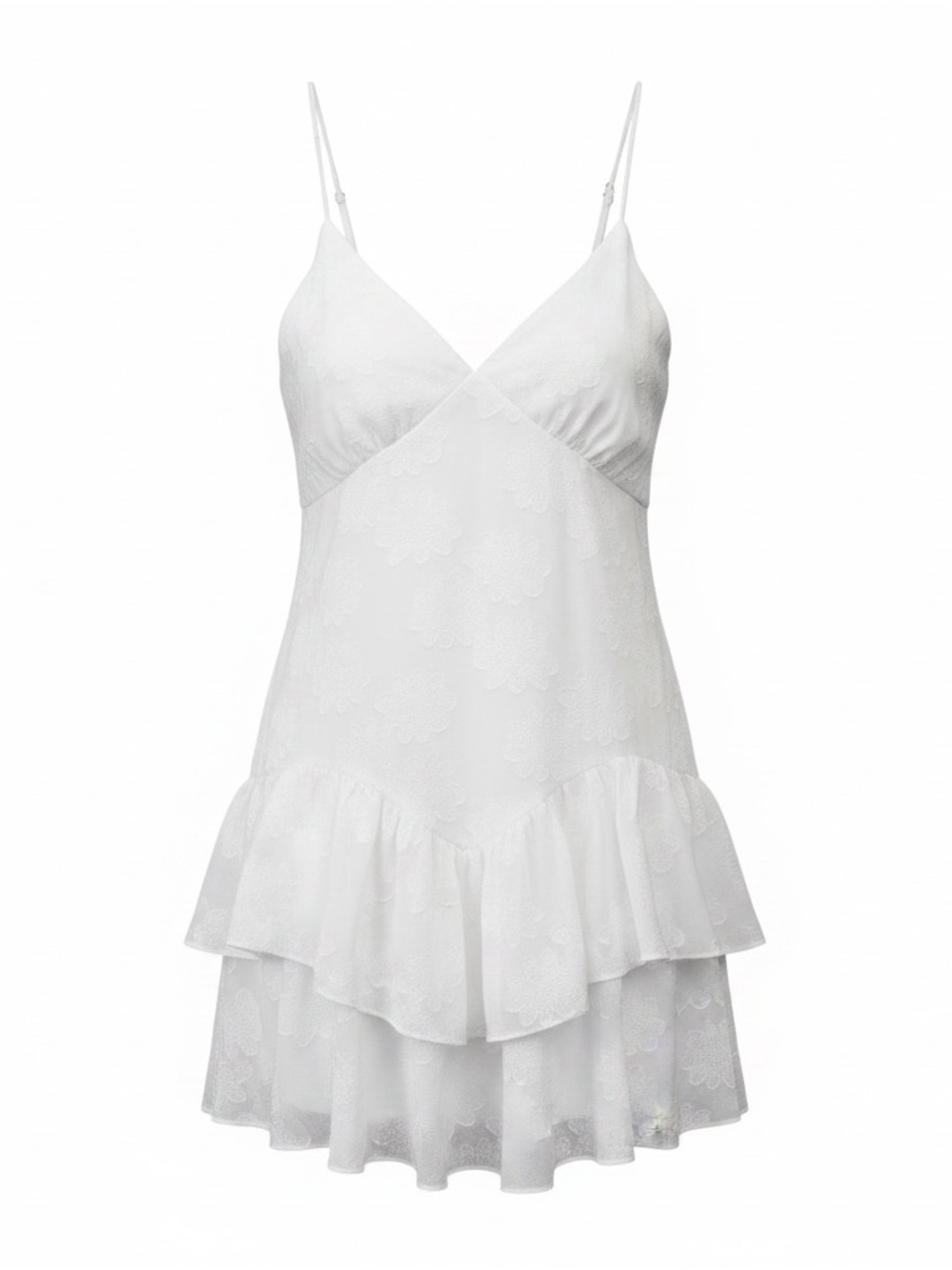 wild fable off-white Eyelet Tiered Ruffle Slip Dress - Picture 2 of 3